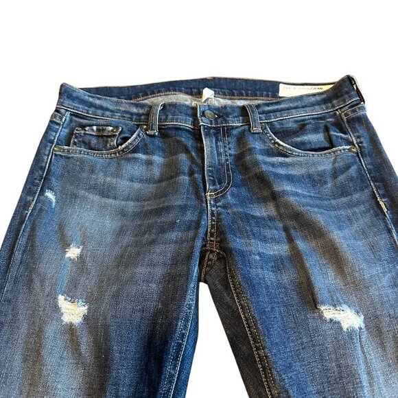 Rag & Bone Denim Dre Distressed Jeans Pants Dark Colvin Wash Size 28 Women's - Picture 3 of 14